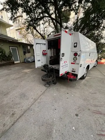 Magnet Plumbing service vehicle on-site for Water Heater Repair in Westchase